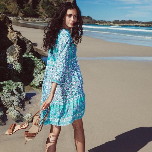 NWT ARNHEM FLORES MINI DRESS IN LILY AUSTRALIAN 6 - Picture 5 of 11